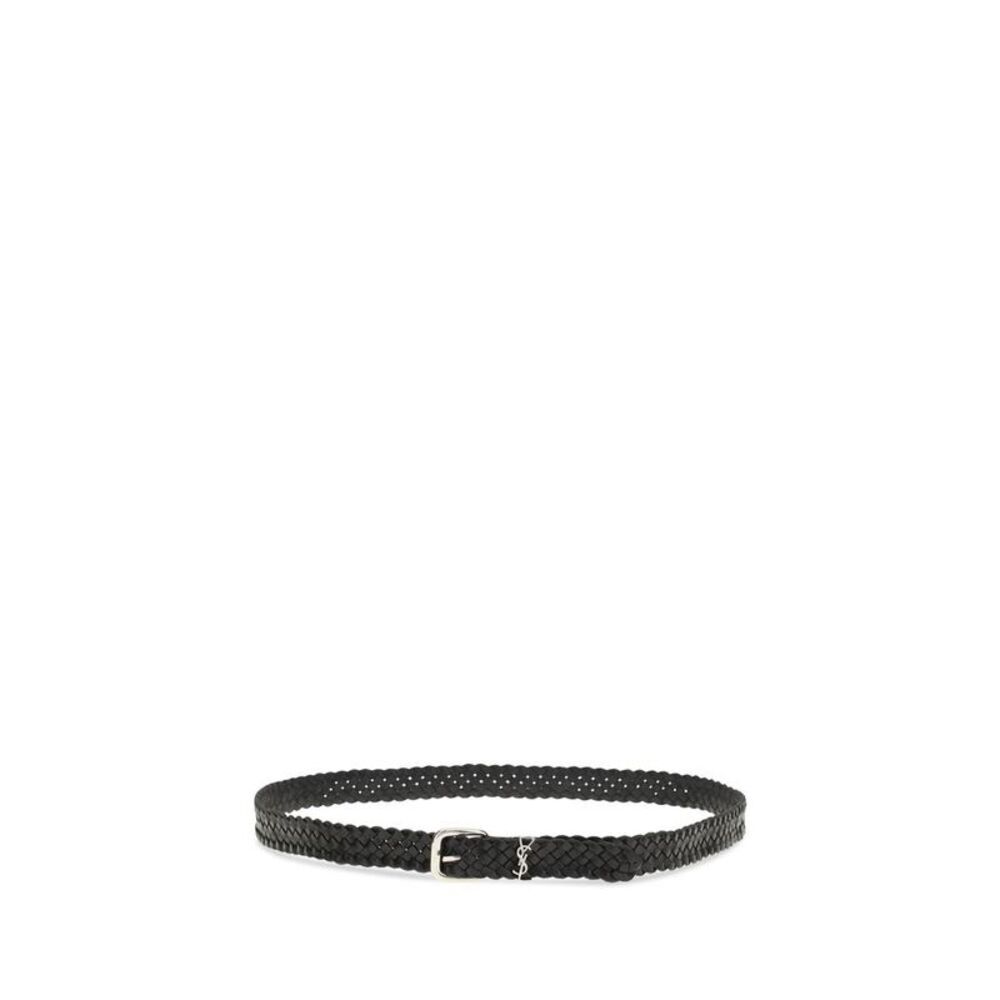 Saint Laurent Black Calf Leather Bos Taurus Regular Men's Belt - Picture 2 of 2